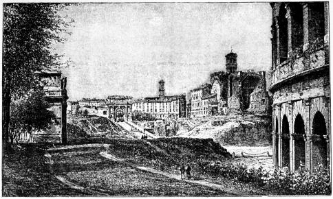 Entr�e du Forum par la Voie Sacr�e.