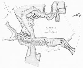 Plan IV.&mdash;Plan of Troy at the Epoch of Priam, according
to Dr. Schliemann’s Excavations.
